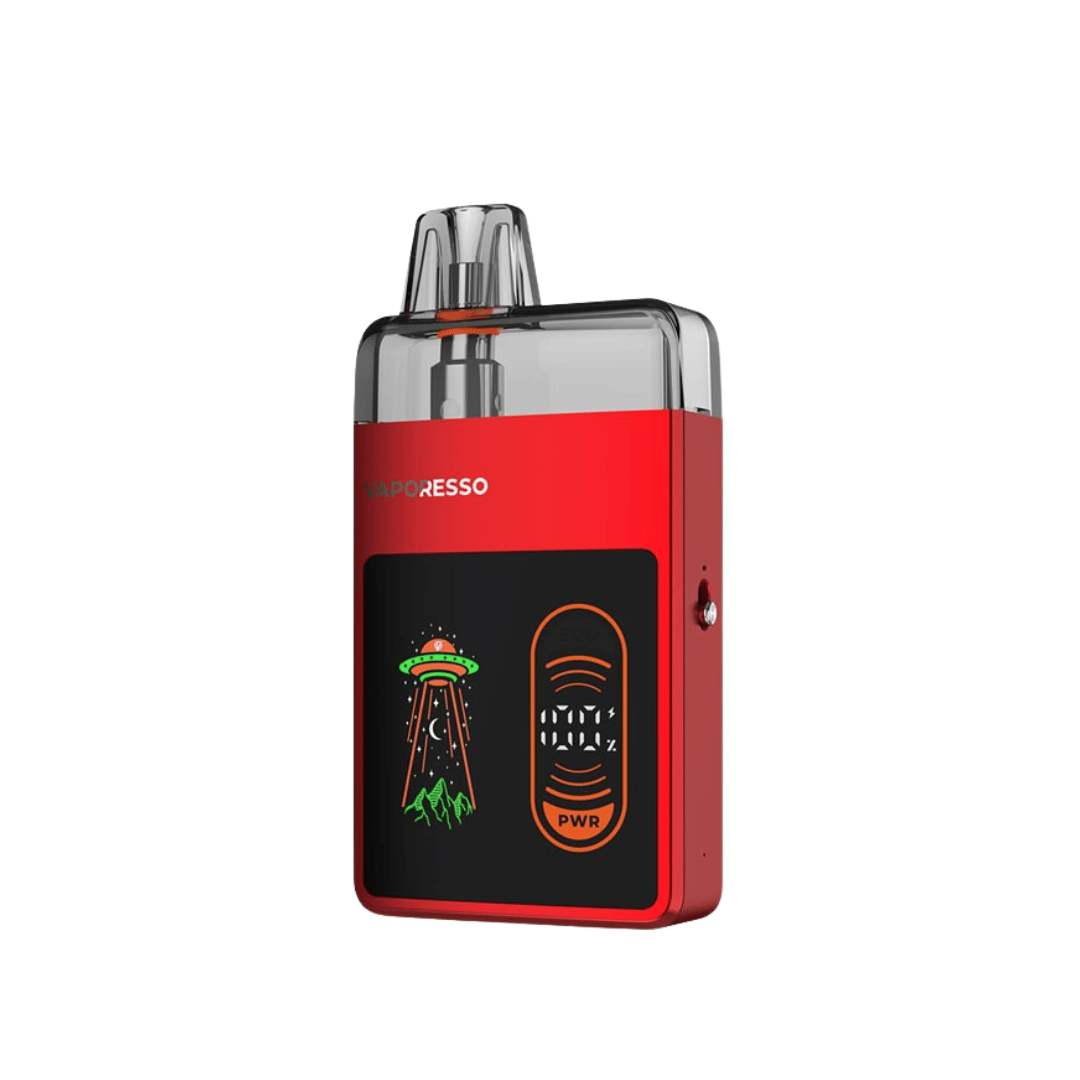 Vaporesso Eco Nano Pro Pod Kit in vibrant coral red with UFO design and power button.