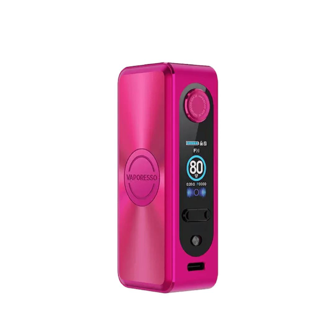 Hot pink Vaporesso Gen SE Box Mod with display and controls, sleek modern design.