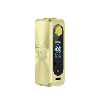 Vaporesso Gen SE Box Mod in platinum gold, featuring a digital display and sleek design.