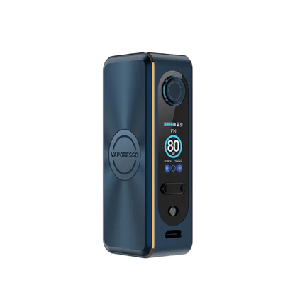 Vaporesso Gen SE box mod in storm blue, featuring a digital display and sleek design.