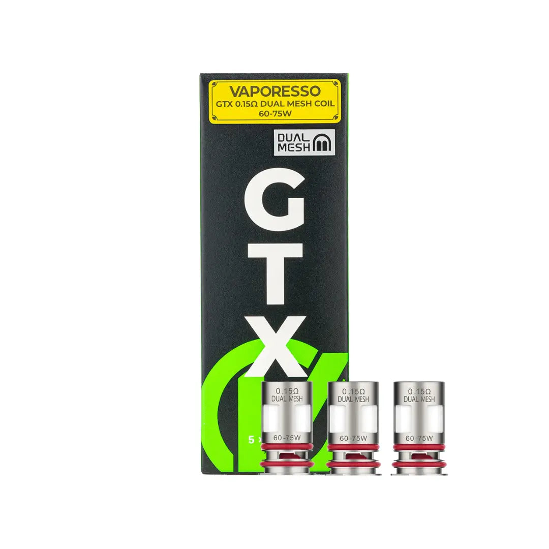 Three Vaporesso GTX Replacement Dual Mesh Coils 0.15 ohm.
