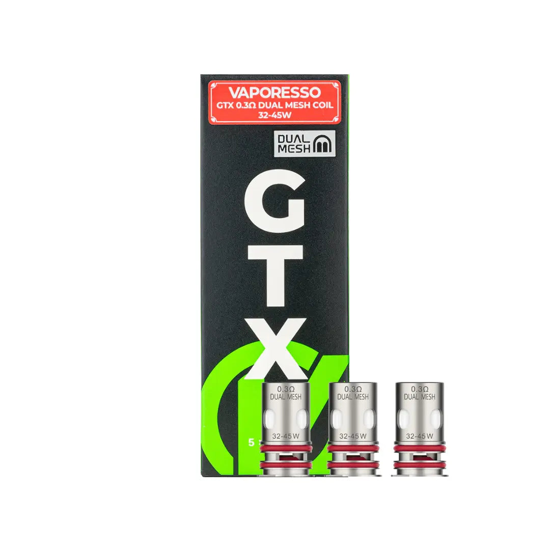 Three Vaporesso GTX Replacement Dual Mesh Coils 0.3 ohm.