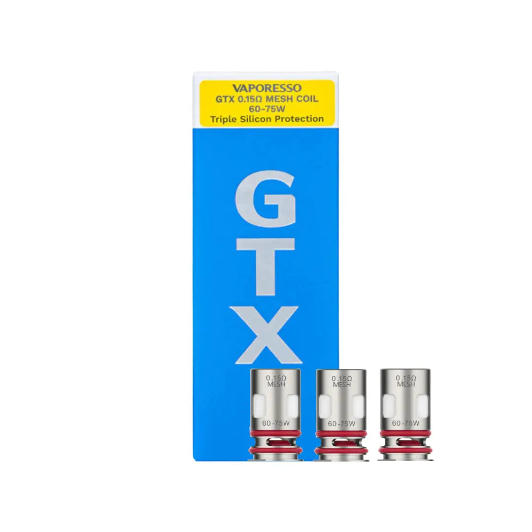 Three Vaporesso GTX Replacement Mesh Coils 0.15 ohm.