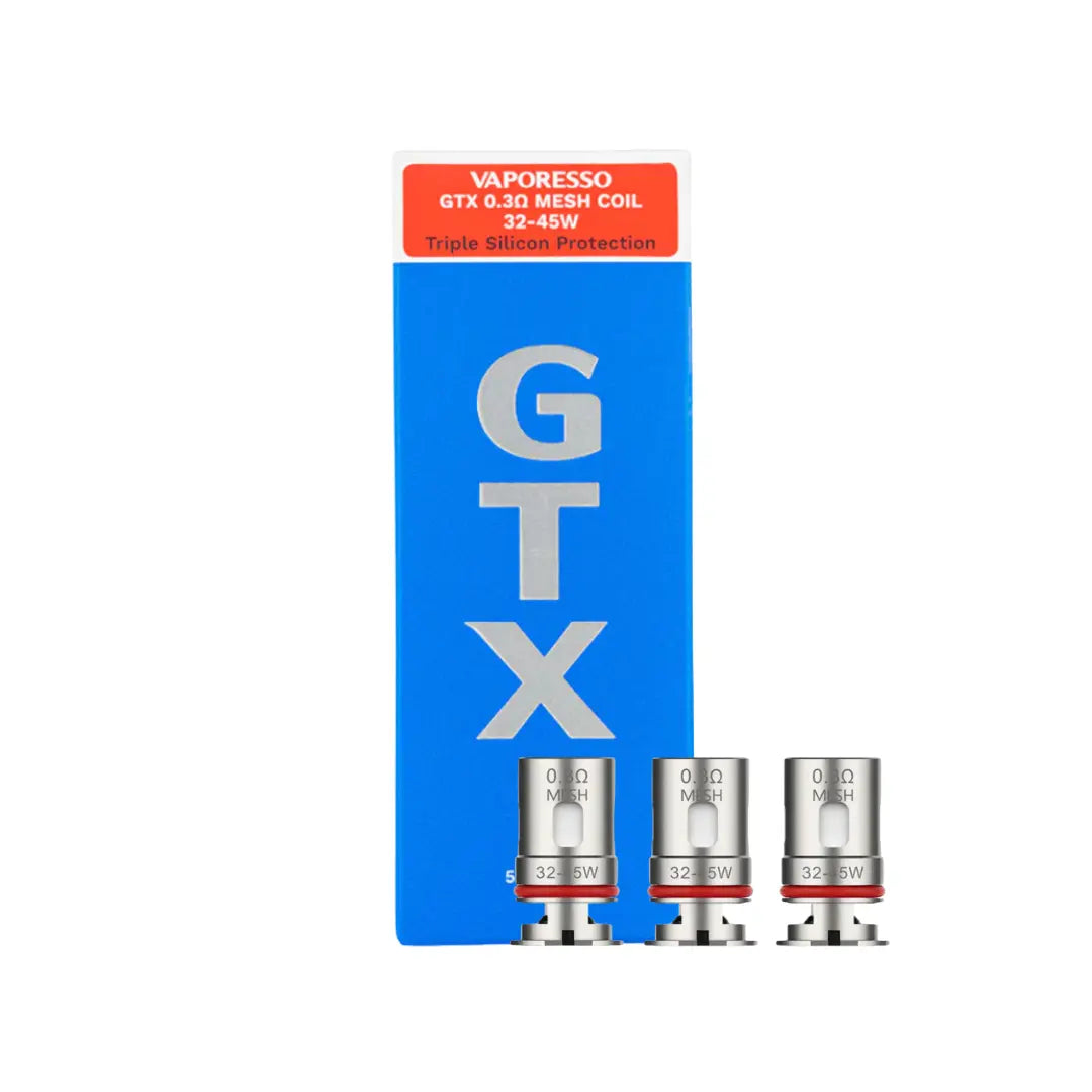 Three Vaporesso GTX Replacement Mesh Coils 0.3 ohm.