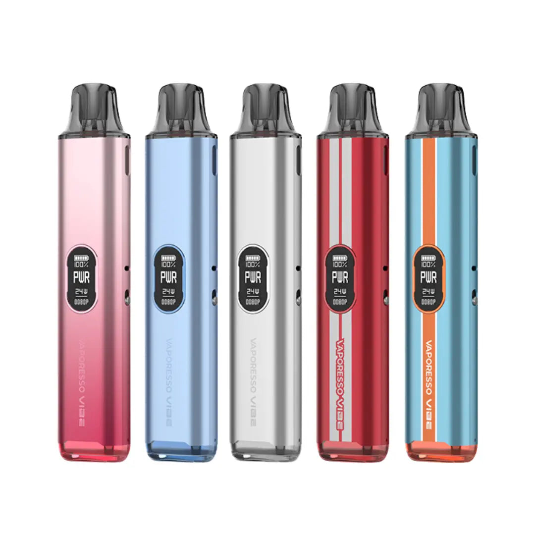 Vaporesso Vibe Pod Vape Kit in 5 Different colours - Cherry Pink - Sky Blue - Silver - Racing Red - Turbo Blue 