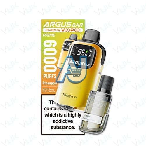 VooPoo Argus Bar Prime Perfilled Vape Kit, Pineapple Ice Flavor