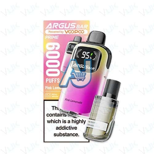 VooPoo Argus Bar Prime Perfilled Vape Kit, Pink Lemonade Flavor