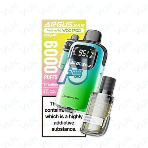 VooPoo Argus Bar Prime Perfilled Vape Kit, Strawberry Kiwi Flavor