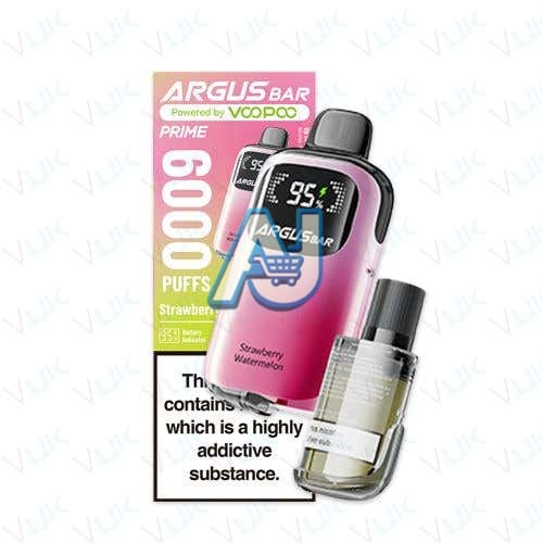 VooPoo Argus Bar Prime Perfilled Vape Kit, Strawberry Watermelon Flavor