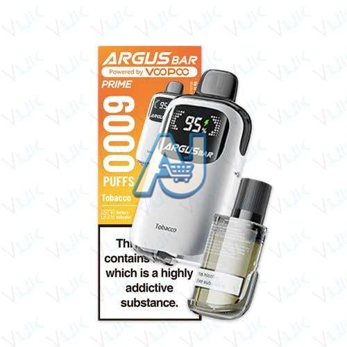 VooPoo Argus Bar Prime Perfilled Vape Kit, Tobacco Flavor