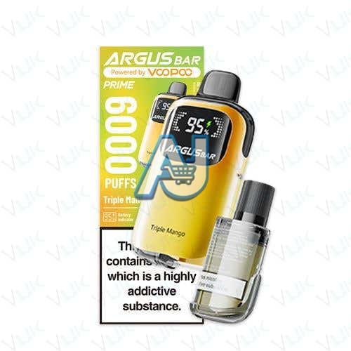 VooPoo Argus Bar Prime Perfilled Vape Kit, Triple Mango Flavor