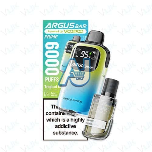 VooPoo Argus Bar Prime Perfilled Vape Kit, Tropical Rainbow Flavor