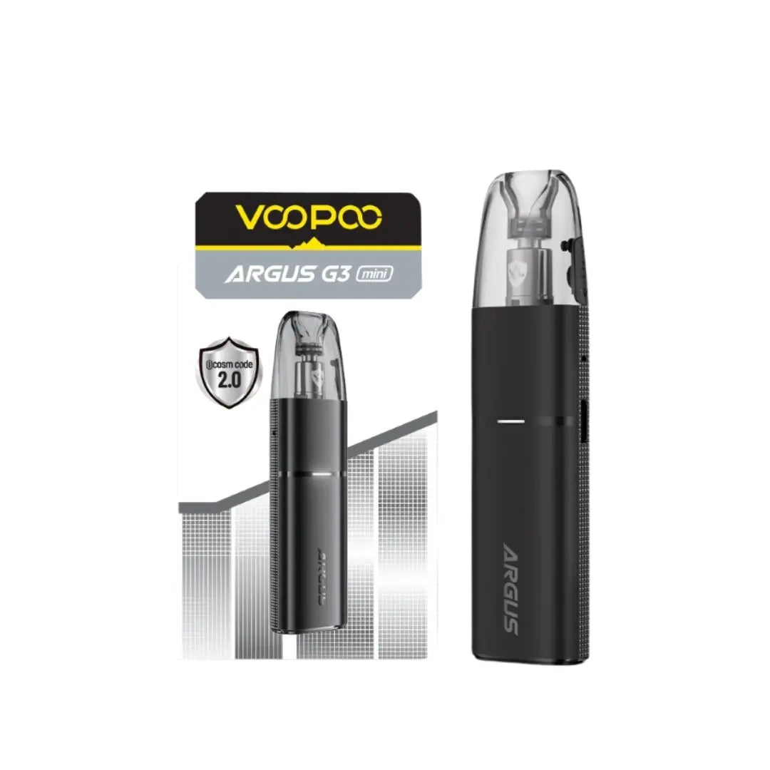 VooPoo pod vape kit ARGUS G3 Mini in Midnight Black colour with Gcoil 2.0 specifications