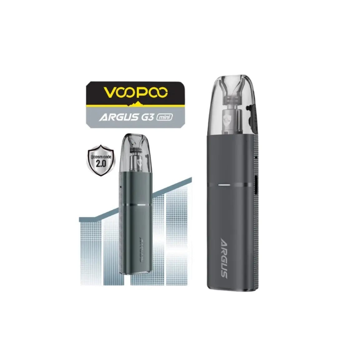 VooPoo ARGUS G3 Mini portable vape pod kit space gray with Gcoil 2.0 enhancement technology