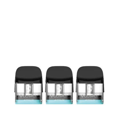 VooPoo Argus Snap pod cartridges 0.4ohm 3-pack showing refillable replacement pods for DTL vaping with Argus pod kits