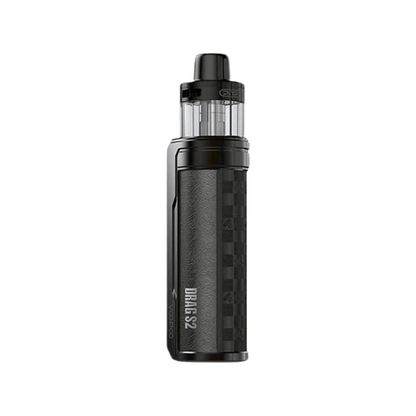 Voopoo Drag S2 Pod Kit in checkered black finish, sleek and stylish vaping device.
