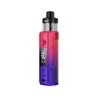 VooPoo Drag S2 Pod Kit in red and purple gradient with display and control buttons.