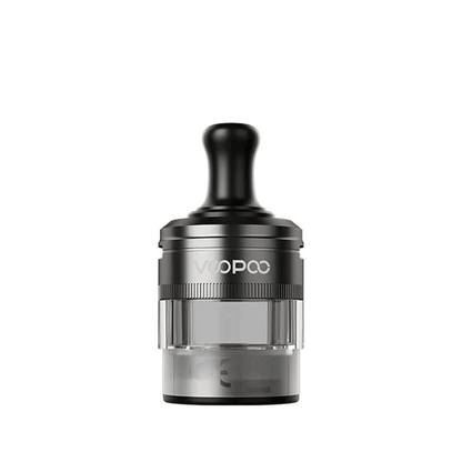 Voopoo PnP-X MTL replacement pod, transparent design, black mouthpiece.