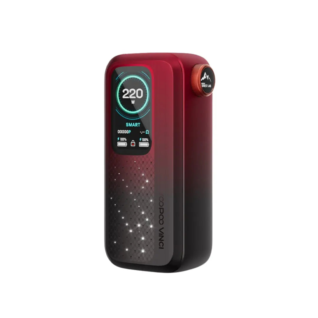 Voopoo Vinci Spark 220 Mod in DarK Red Colour great with sub ohm tanks or rebuildable tanks