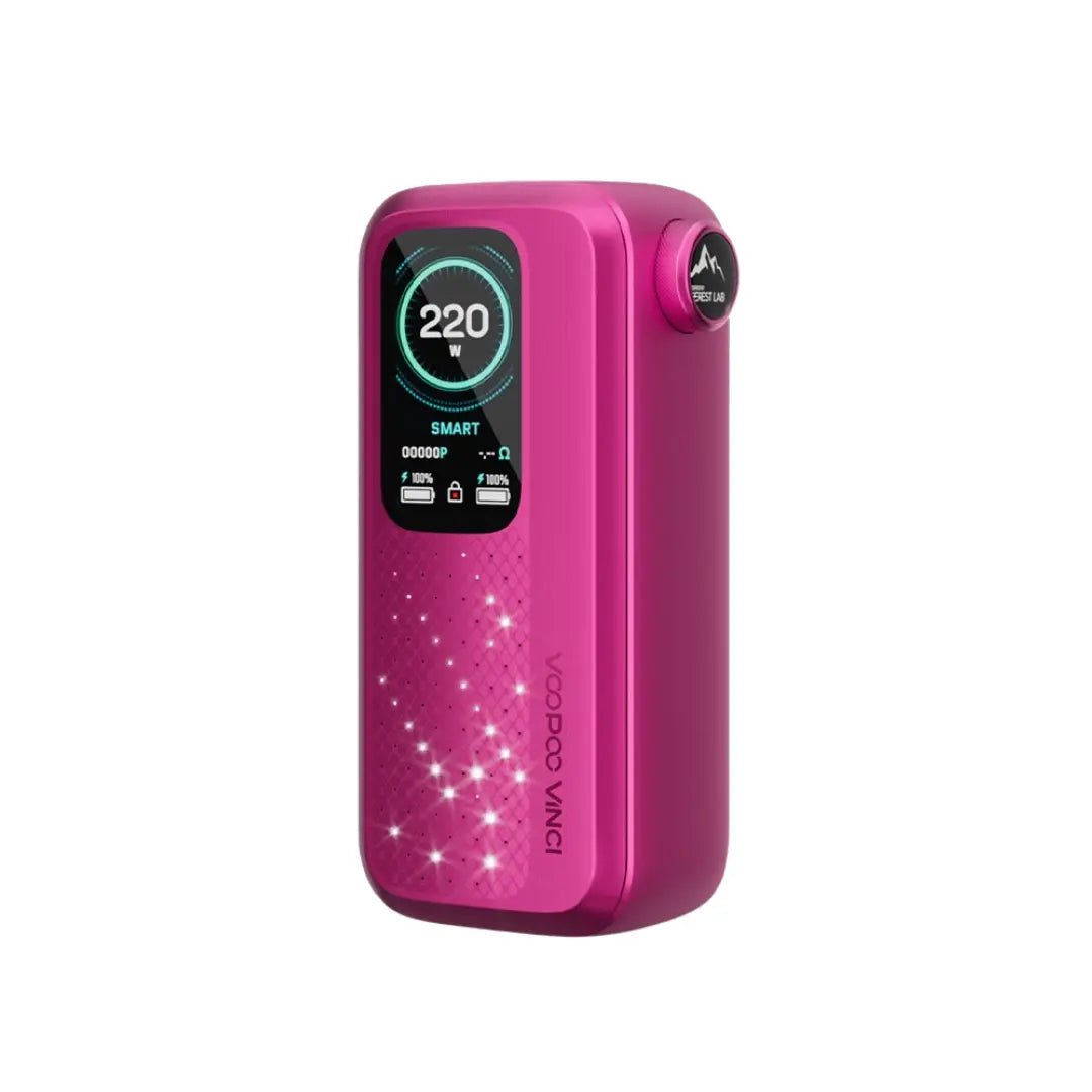 Voopoo Vinci Spark 220 Mod in Rose Red Colour great with sub ohm tanks or rebuildable tanks