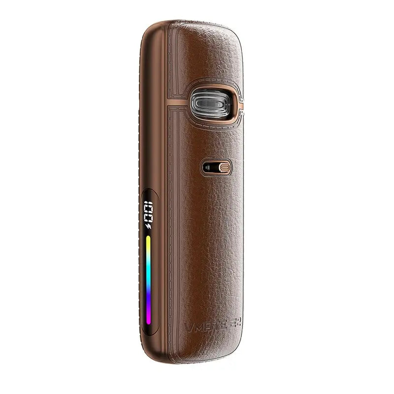 Voopoo Vmate E2 pod vape kit in black walnut finish, sleek and stylish design.