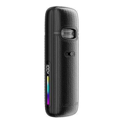 Voopoo Vmate E2 Pod Vape Kit in jet black with a sleek design and LED display.