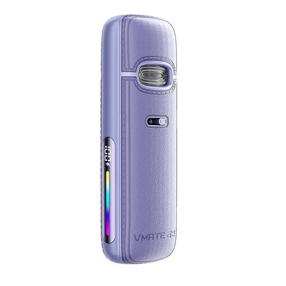 Lavender Voopoo Vmate E2 pod vape kit with sleek design and LED indicator.