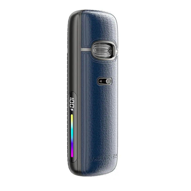 Voopoo Vmate E2 pod vape kit in navy blue with sleek design and textured finish.