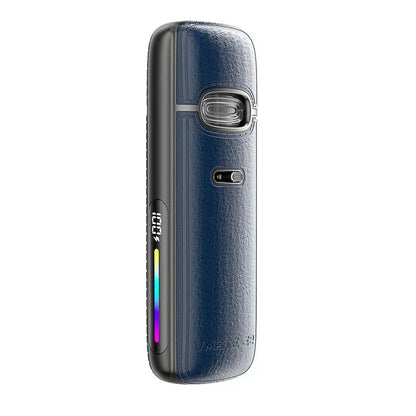 Voopoo Vmate E2 pod vape kit in navy blue with sleek design and textured finish.