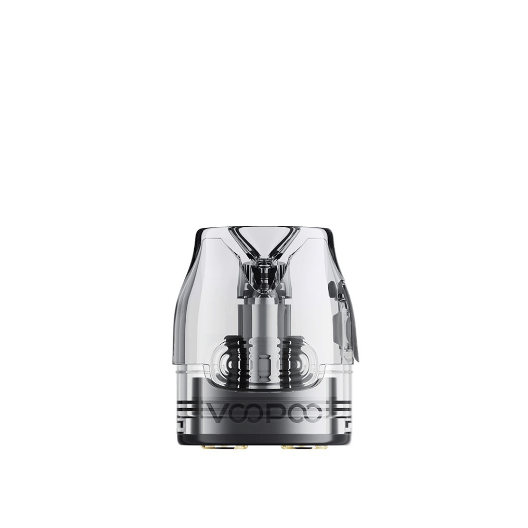 Clear VOOPOO VMATE top-filling replacement pod with visible coil inside.