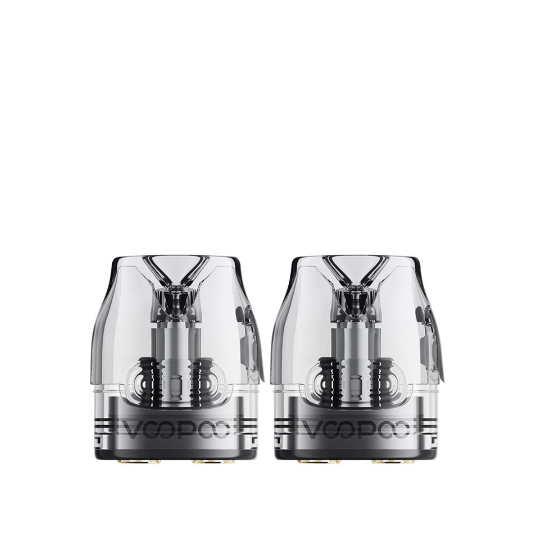Two Voopoo Vmate top-filling replacement pods with clear design.