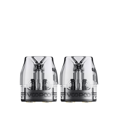 Two Voopoo Vmate top-filling replacement pods with clear design.