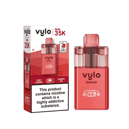 Vylo Duo 35k 2 in 1 Prefilled Pod Vape Box of 5, Fizzy Cherry, Cherry Ice Flavour