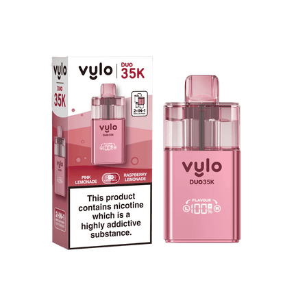 Vylo Duo 35k 2 in 1 Prefilled Pod Vape Box of 5, Pink Lemonade, Raspberry Lemonade Flavour
