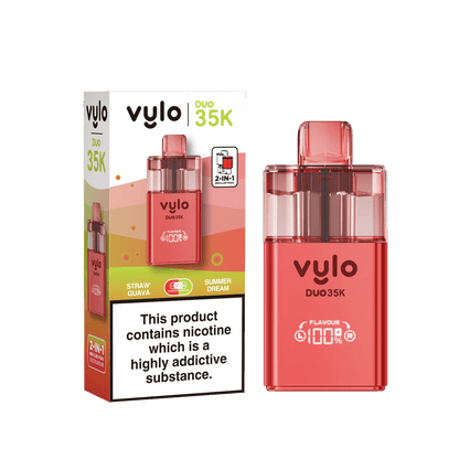 Vylo Duo 35k 2 in 1 Prefilled Pod Vape Box of 5, Straw Guava, Summer Dream Flavour