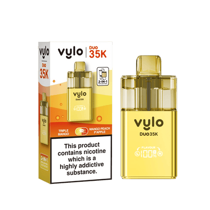 Vylo Duo 35k 2 in 1 Prefilled Pod Vape Box of 5, Triple Mango, Mango Peach Pineapple Flavour