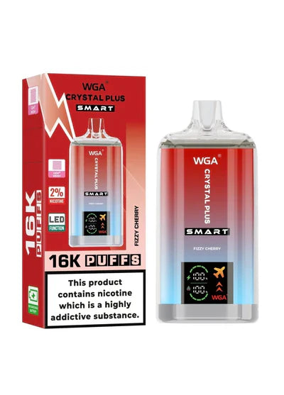 WGA Crystal Plus Smart 16K Prefilled Vape Kit Box of 10, Fizzy Cherry Flavour