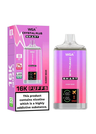 WGA Crystal Plus Smart 16K Prefilled Vape Kit Box of 10, Gummy Bear Flavour