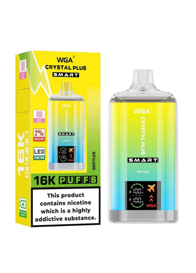 WGA Crystal Plus Smart 16K Prefilled Vape Kit Box of 10, Skittles Flavour