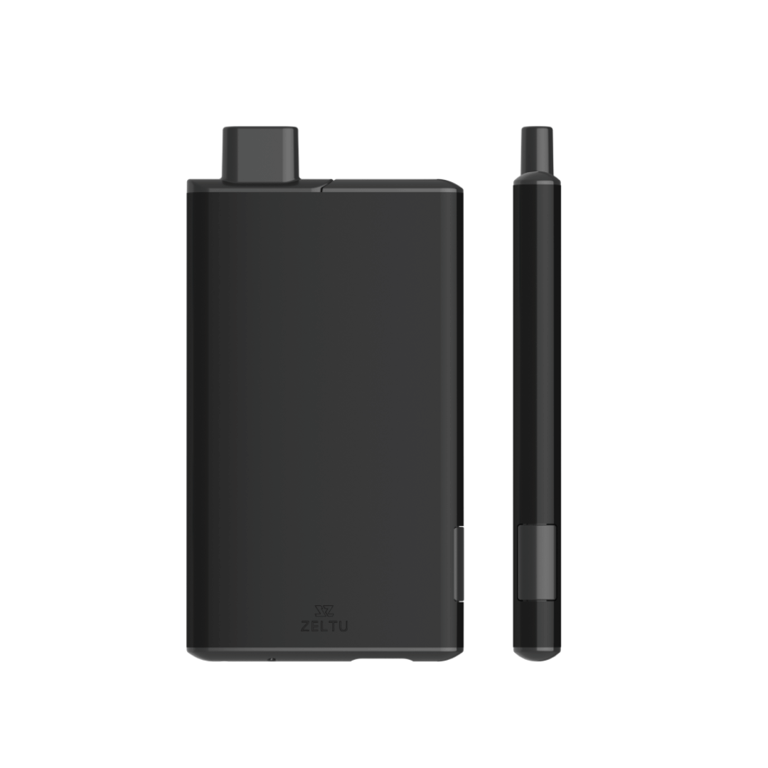 Zeltu X3 prefilled pod vape kit in sleek black design, featuring two components side by side.
