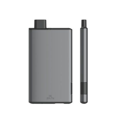Zeltu X3 prefilled pod vape kit in grey, showing front and side views.