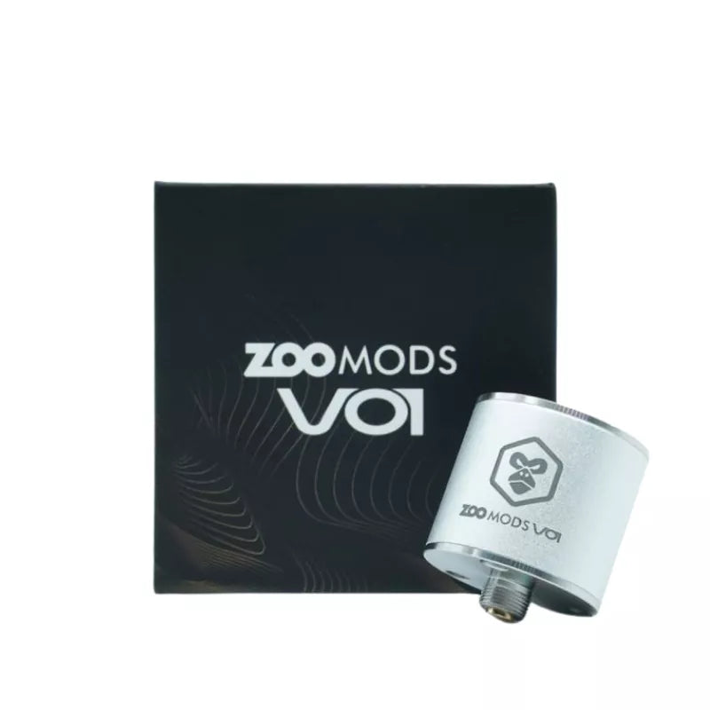 Zoo Mods VO1 portable volt & ohm meter in silver and packaging on a white background